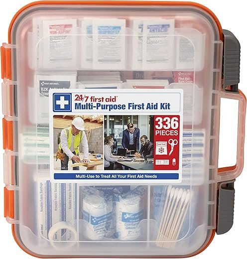 Comprehensive 336-Piece First Aid Kit in Durable Case