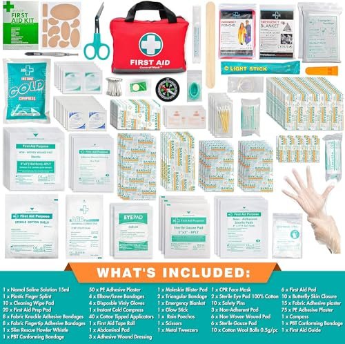 General Medi 309-Piece Reflective First Aid Kit for All Needs